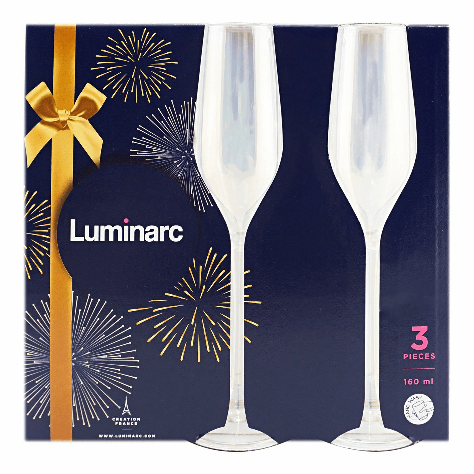 Набор бокалов для шампанского Luminarc Celeste Golden Chameleon 160 мл 3 шт, цвет золотистый - фото 1