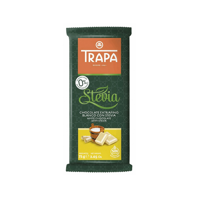 Шоколад белый Trapa со стевией 75 г горький шоколад trapa gold bar 80% 100 г