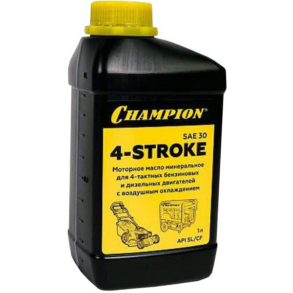 цена Масло Champion для 4-тактных двигателей минеральное SAE30 API SL/CF (952852) 1 л