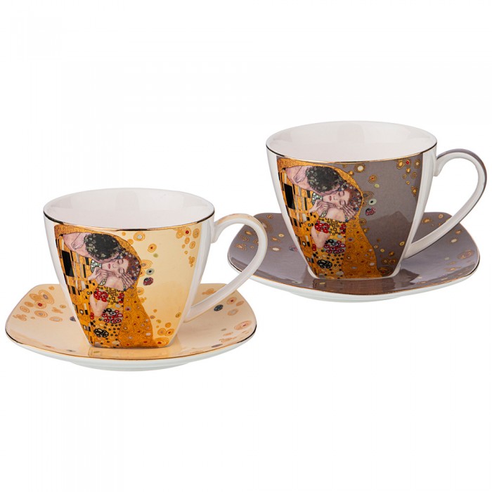 Чайный набор Lefard Поцелуй (Климт), 220 мл, 4 предмета, на 2 персоны, цвет коричневый - фото 1