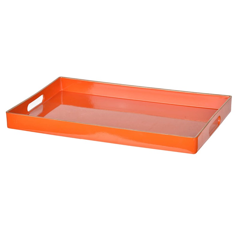 Поднос Glasar прямоугольный оранжевый 40х26х4 см цена и фото