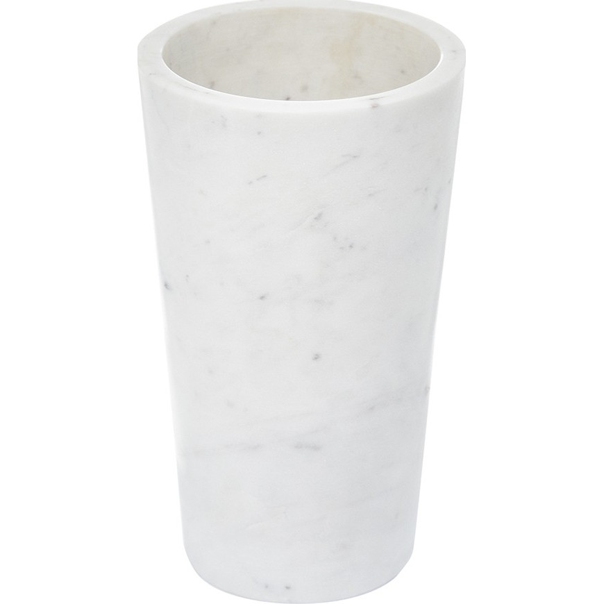 Ваза Glasar из белого мрамора 10х10х18см ваза glasar фарфоровая мятного а и бронзовыми змеями 39 см