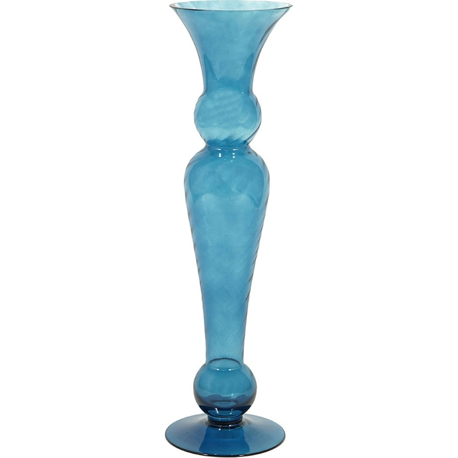 Ваза Glasar 14х14х50см голубая ваза glasar 18x18x34см