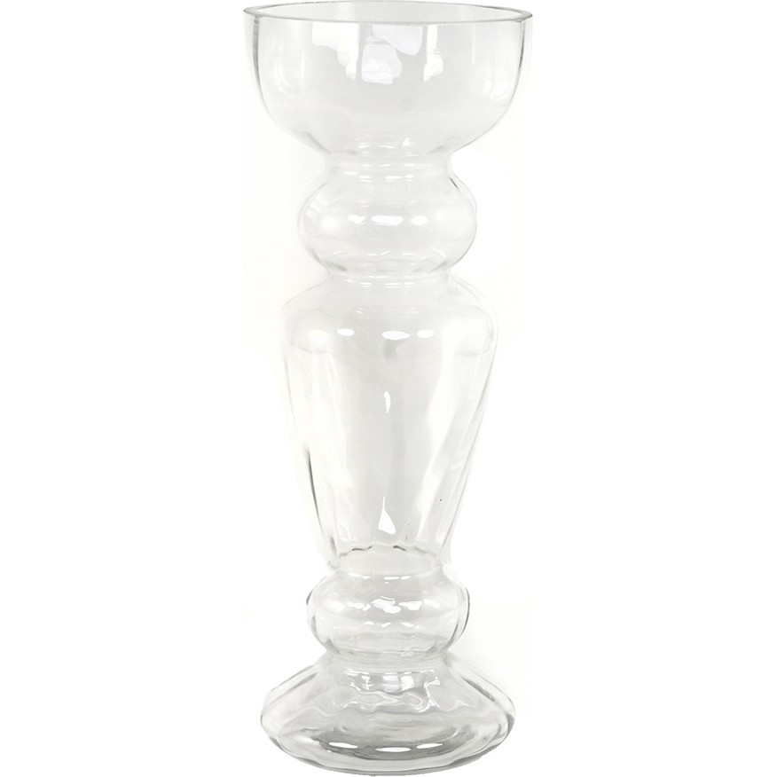 Ваза Glasar 15х15х40см прозрачная ваза glasar фарфоровая мятного а и бронзовыми змеями 39 см