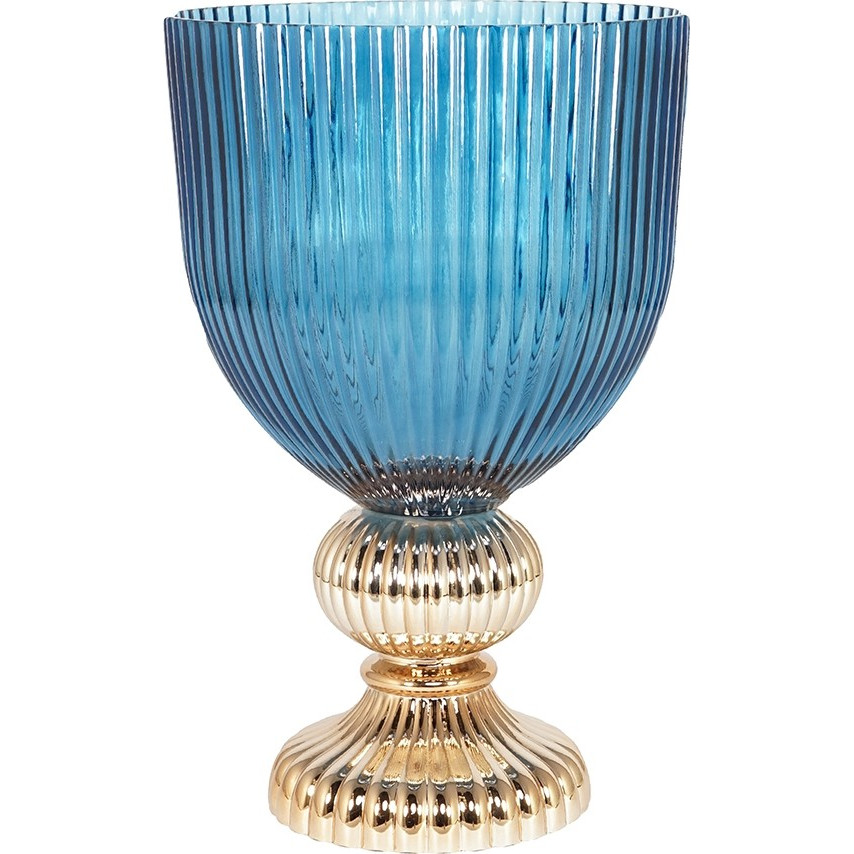 Ваза Glasar 26х26х40см голубая ваза glasar с крышкой 19х19х26 см голубая