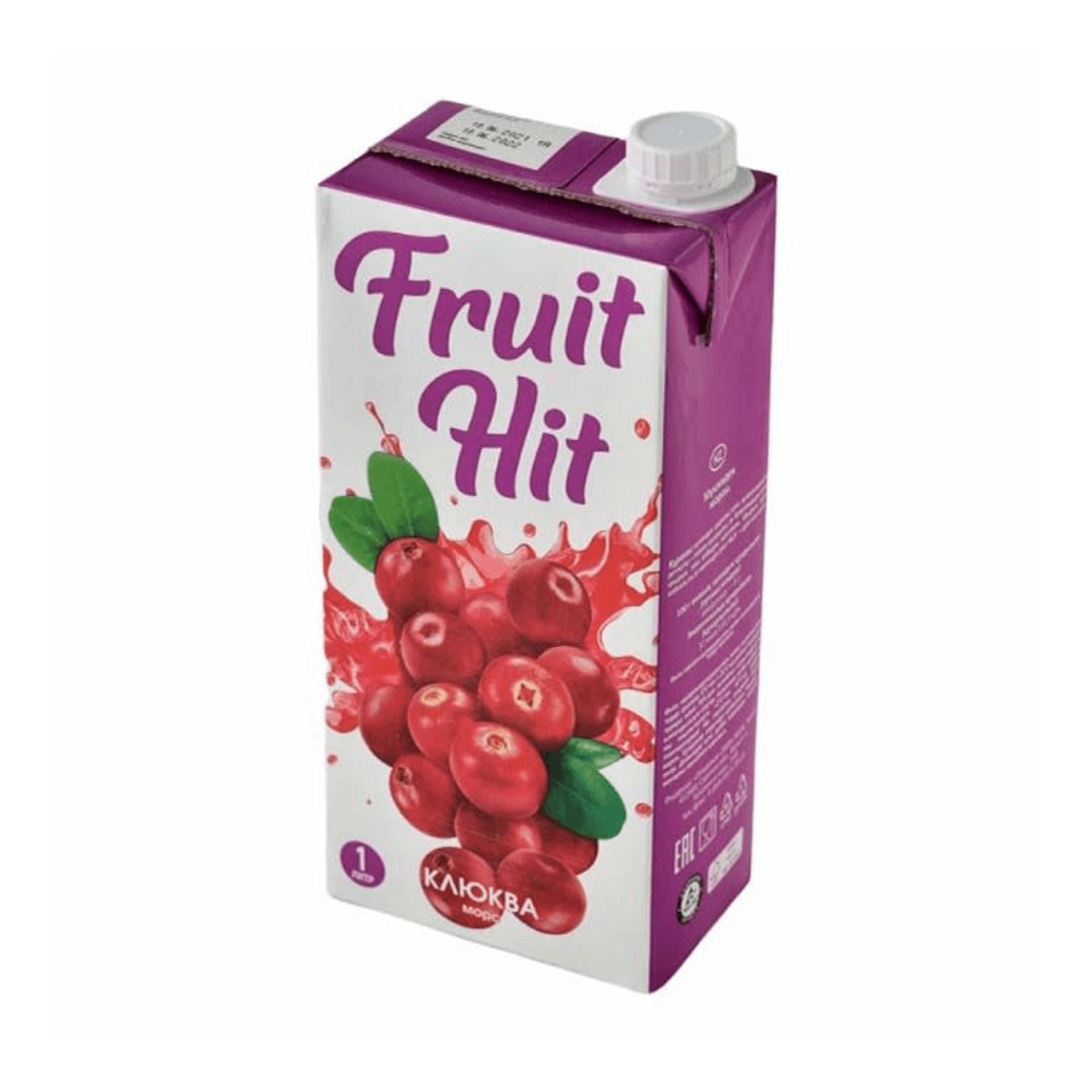 Морс Fruit Hit Клюквенный, 1 л морс добрый виноград клюква 0 97 литра