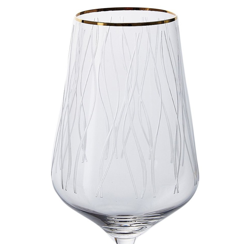 Набор бокалов Crystalex A.S. сандра золото для вина 550 мл 6 шт - фото 2