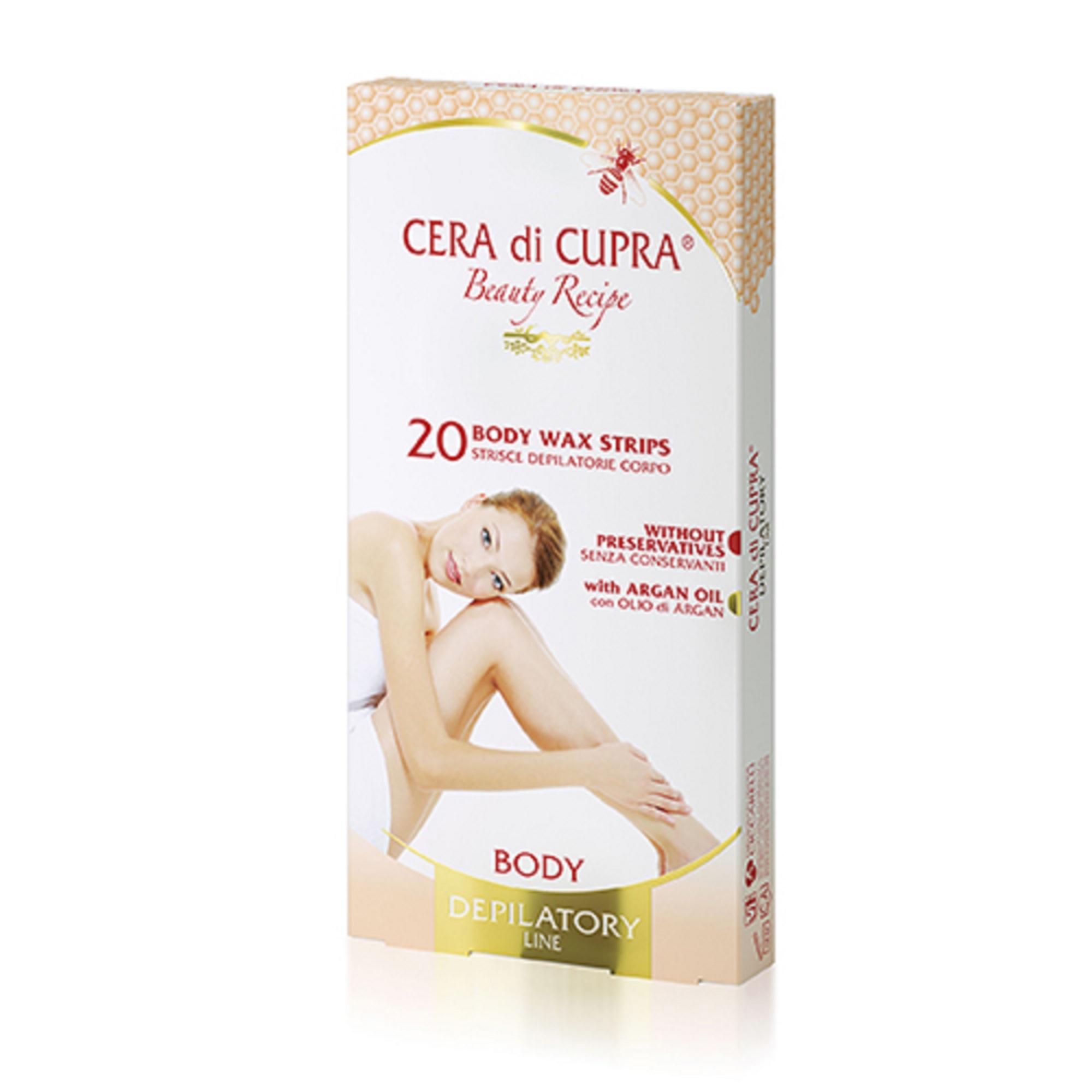 Полоски для депиляции Cera di Cupra BODY WAX STRIPS 20шт активатор роста волос 3х15 мл dnc