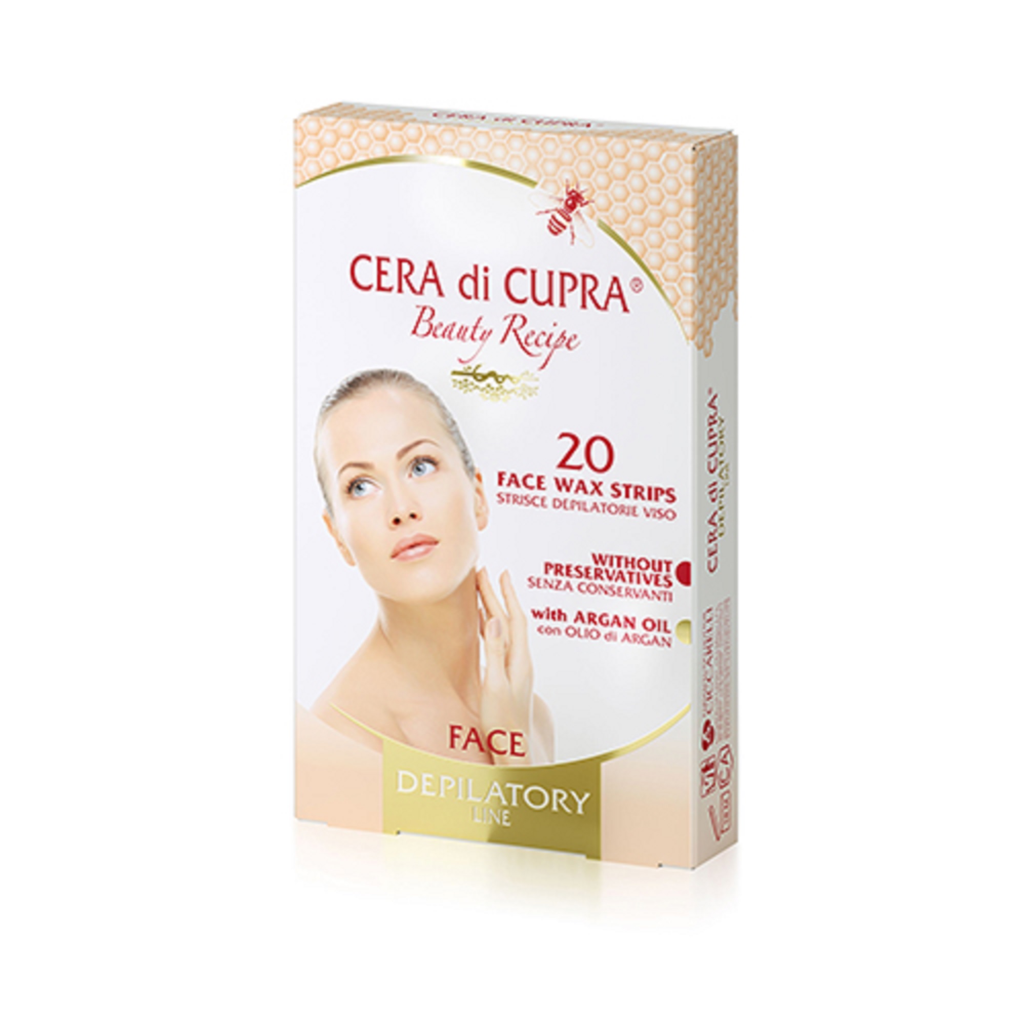 Полоски для депиляции Cera di Cupra FACE WAX STRIPS 20шт активатор роста волос 3х15 мл dnc
