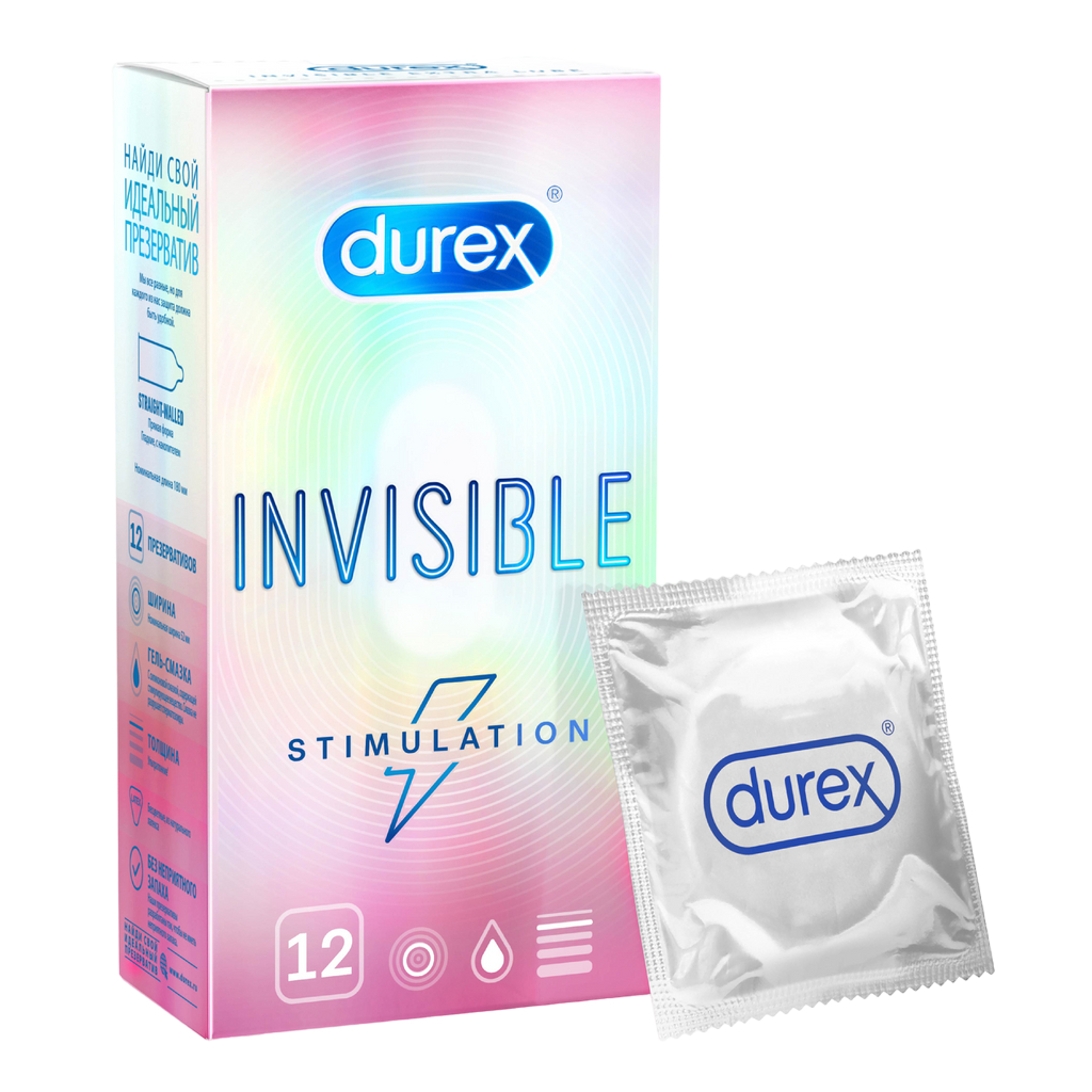 Презервативы Durex Invisible Stimulation из натурального латекса №12