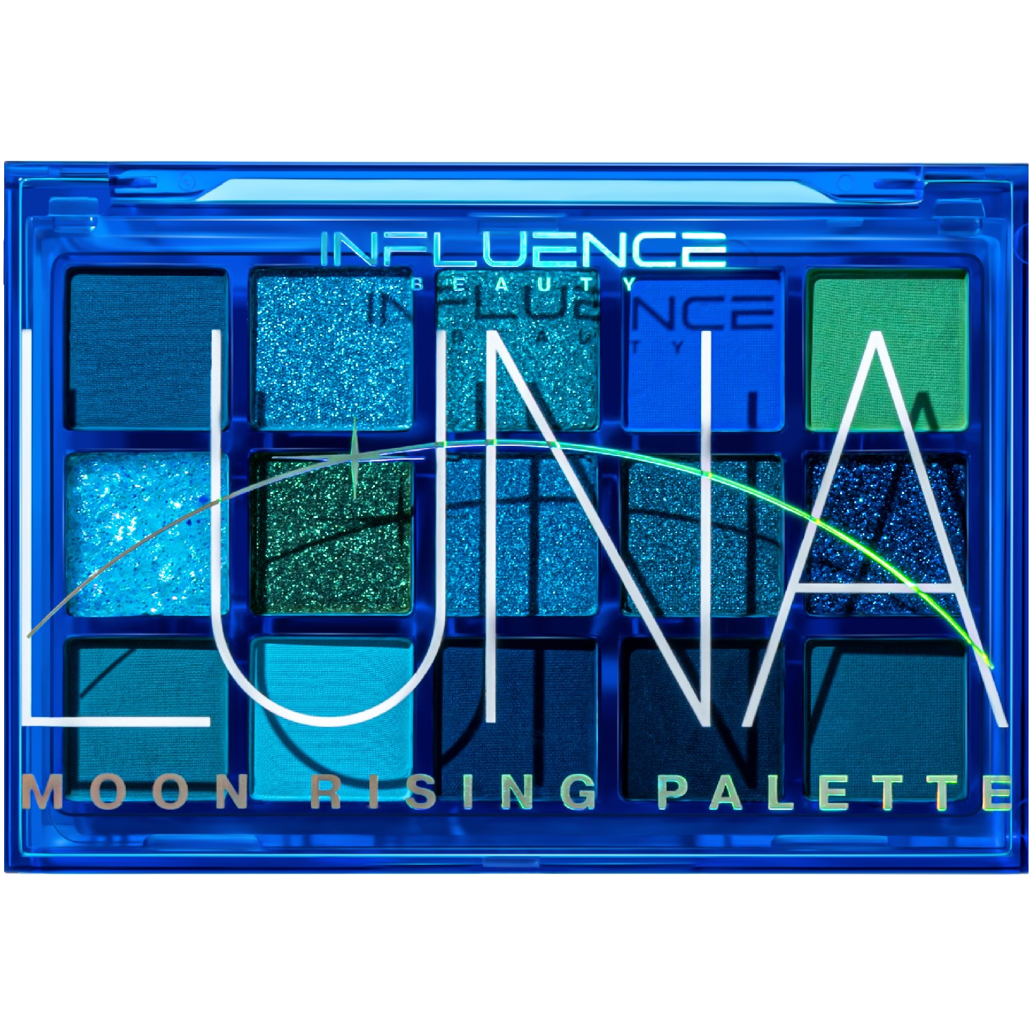 фото Палетка теней influence beauty moon из 15 оттенков, высокопигментированная текстура, идеальна для smoky eyes, 15г