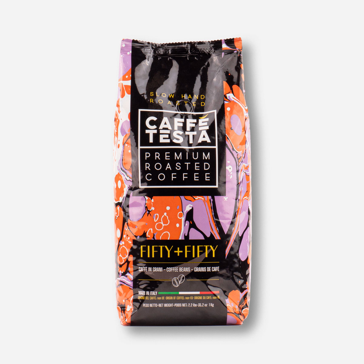 Кофе в зернах Caffe Testa Fifty + Fifty, 1 кг кофе в зернах caffe testa hard touch 1 кг