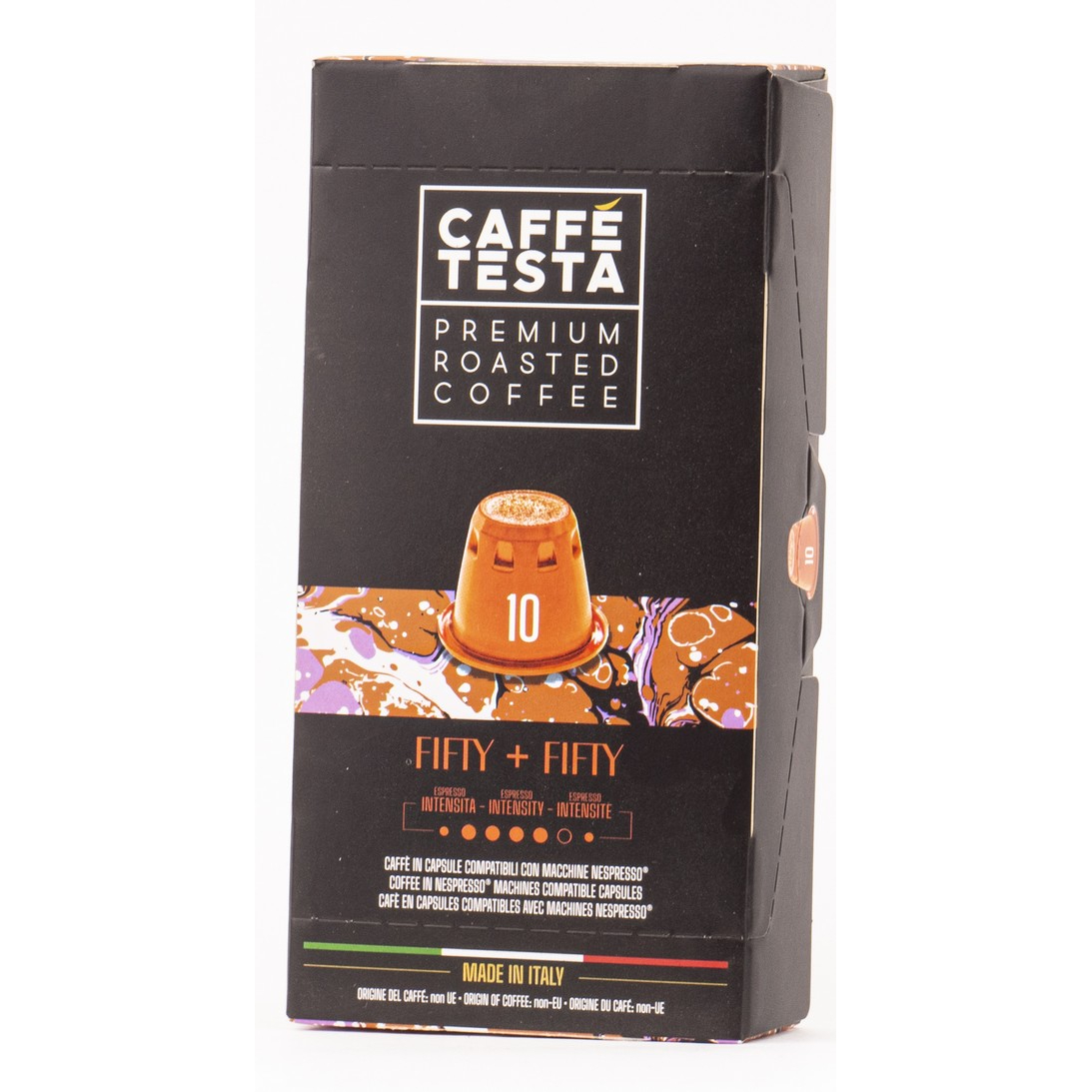 Кофе Caffe Testa Fifty + Fifty в капсулах 50/50, 55 г