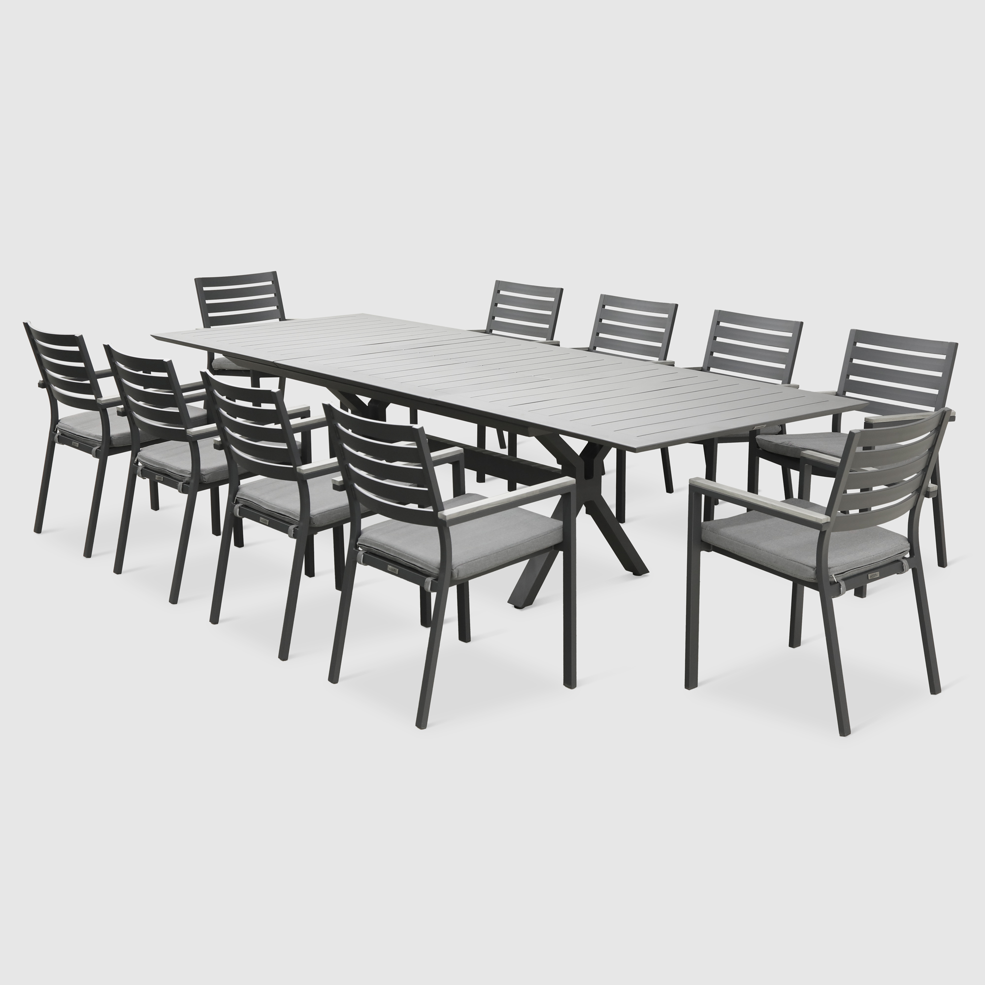 Комплект мебели Bizzotto угольный 11 предметов, цвет серый, размер 56х62х88 - фото 1