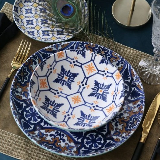 Тарелка суповая Myatashop Beautiful patterns 20 см, цвет бирюзовый - фото 2
