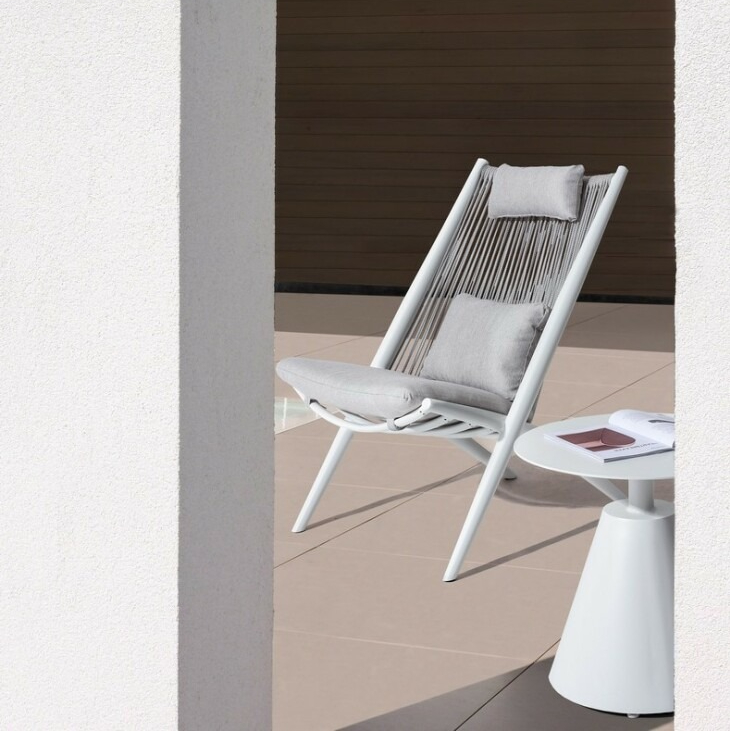 Кресло Bizzotto Aloha белое с подушками 66х84х98 см, цвет белый - фото 3