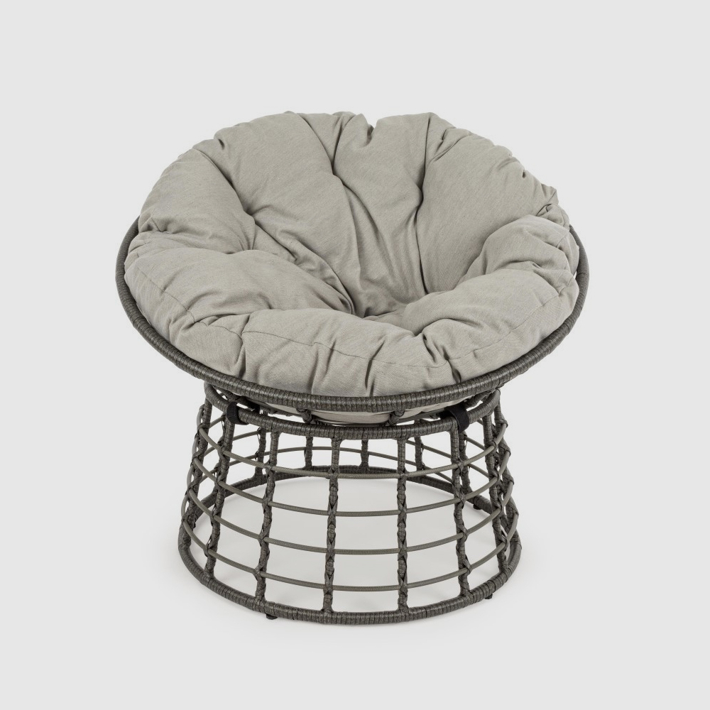 Кресло Bizzotto MOLLY серое с подушкой 90х78 см, цвет серый - фото 2