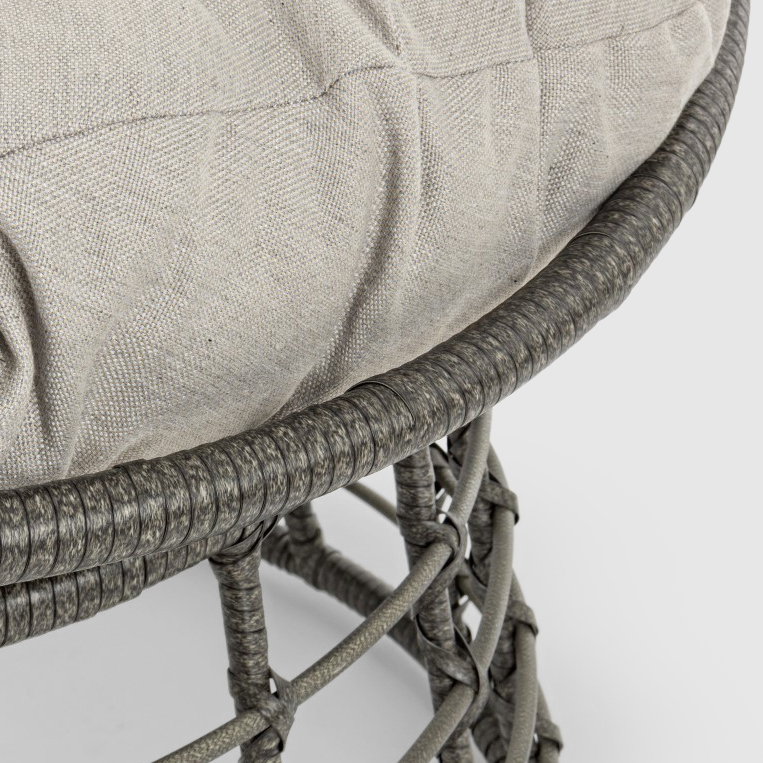 Кресло Bizzotto MOLLY серое с подушкой 90х78 см, цвет серый - фото 4