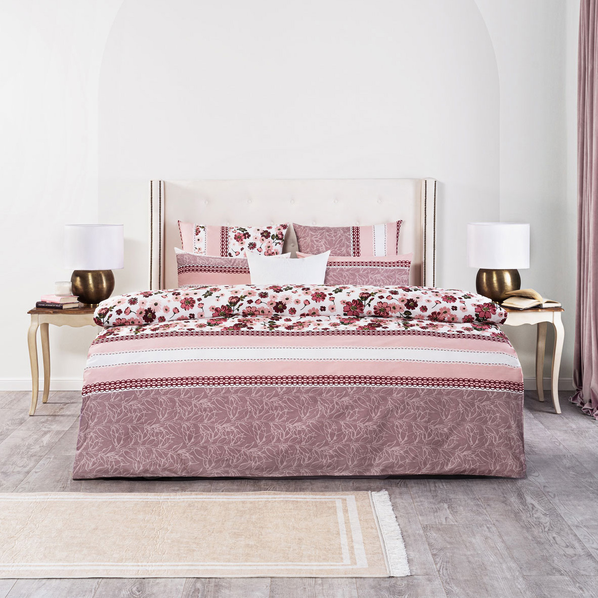 Комплект постельного белья Cassia Рейне полуторный, цвет розовый, размер Полуторный - фото 1
