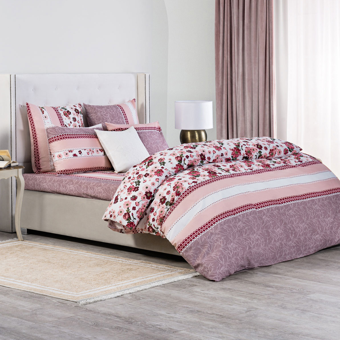 Комплект постельного белья Cassia Рейне полуторный, цвет розовый, размер Полуторный - фото 2