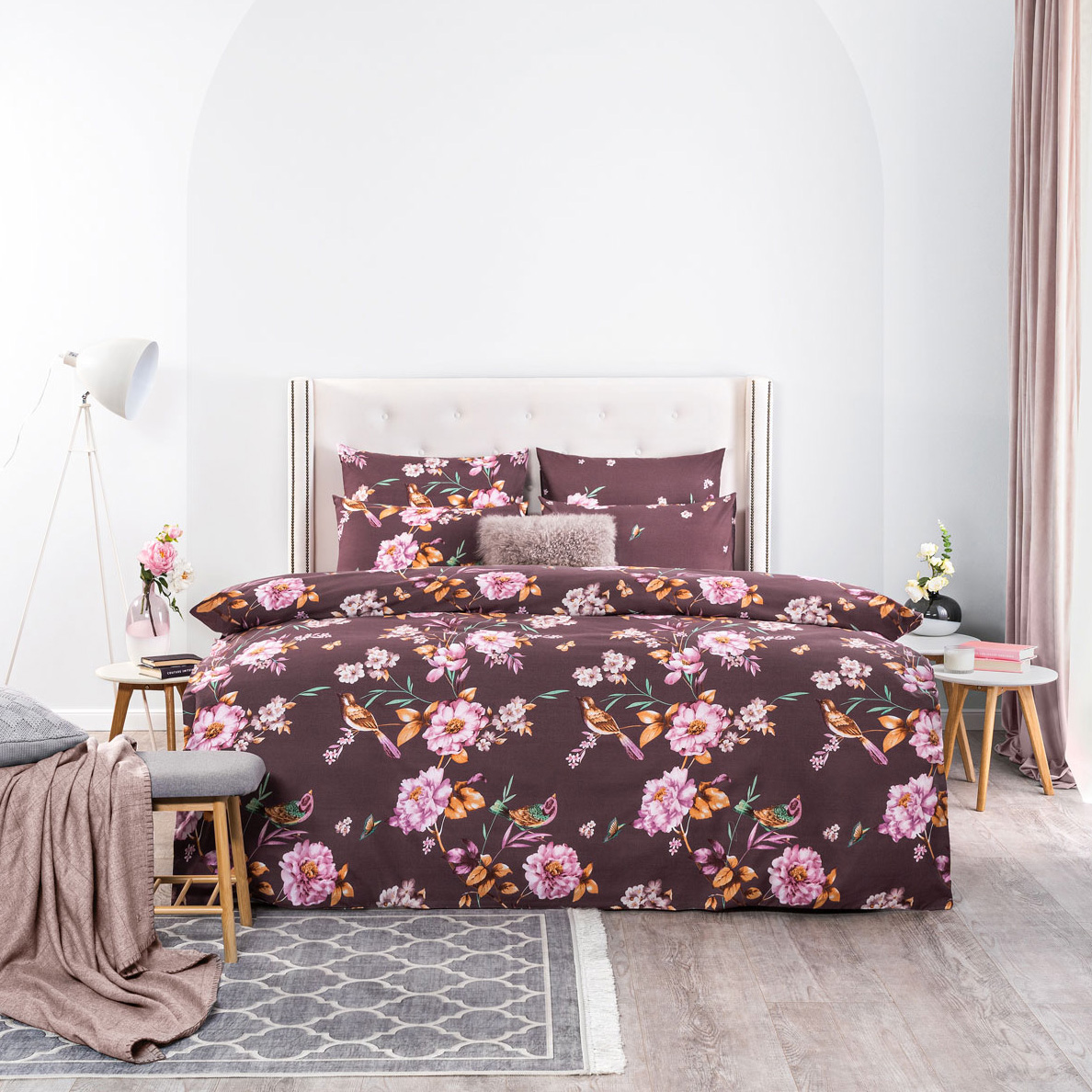 Комплект постельного белья Cassia Бенберг полуторный, цвет бордовый, размер Полуторный - фото 1