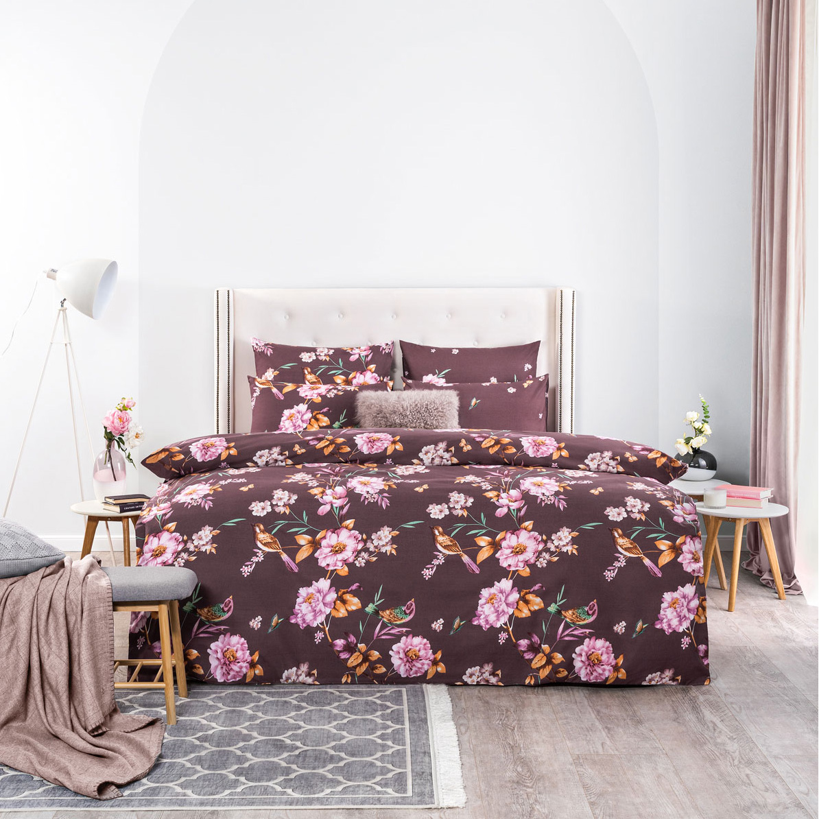 Комплект постельного белья Cassia Бенберг двуспальный евро, цвет бордовый, размер Евро - фото 1