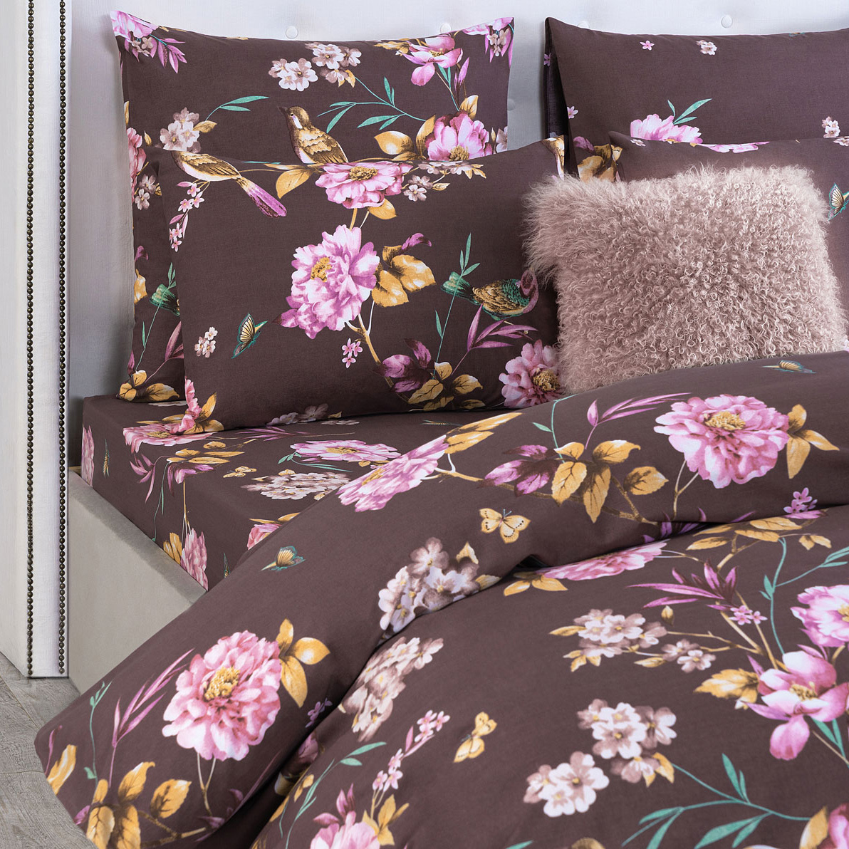 Комплект постельного белья Cassia Бенберг двуспальный евро, цвет бордовый, размер Евро - фото 3