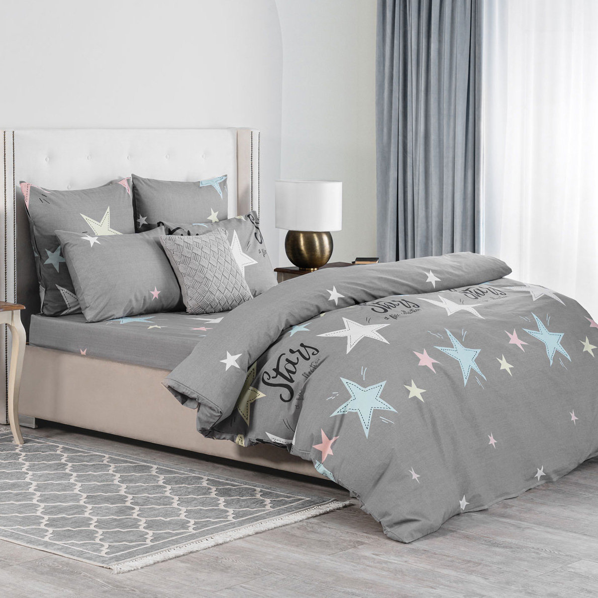 Комплект постельного белья Cassia Брюне двуспальный евро, цвет серый, размер Евро - фото 2