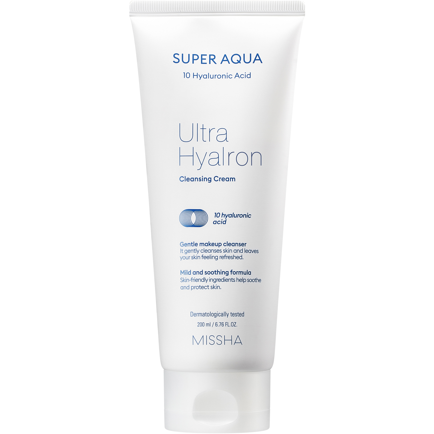Пенка кремовая Missha Super Aqua Ultra Hyalron для умывания и снятия макияжа, 200 мл пенка для умывания images с муцином улитки 100 мл