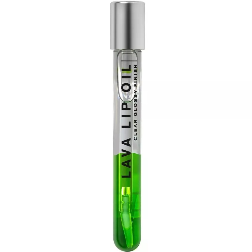 фото Двухфазное масло для губ influence beauty lava lip oil увлажняющее, уход и глянцевый финиш, тон 04: прозрачный салатовый, 6мл