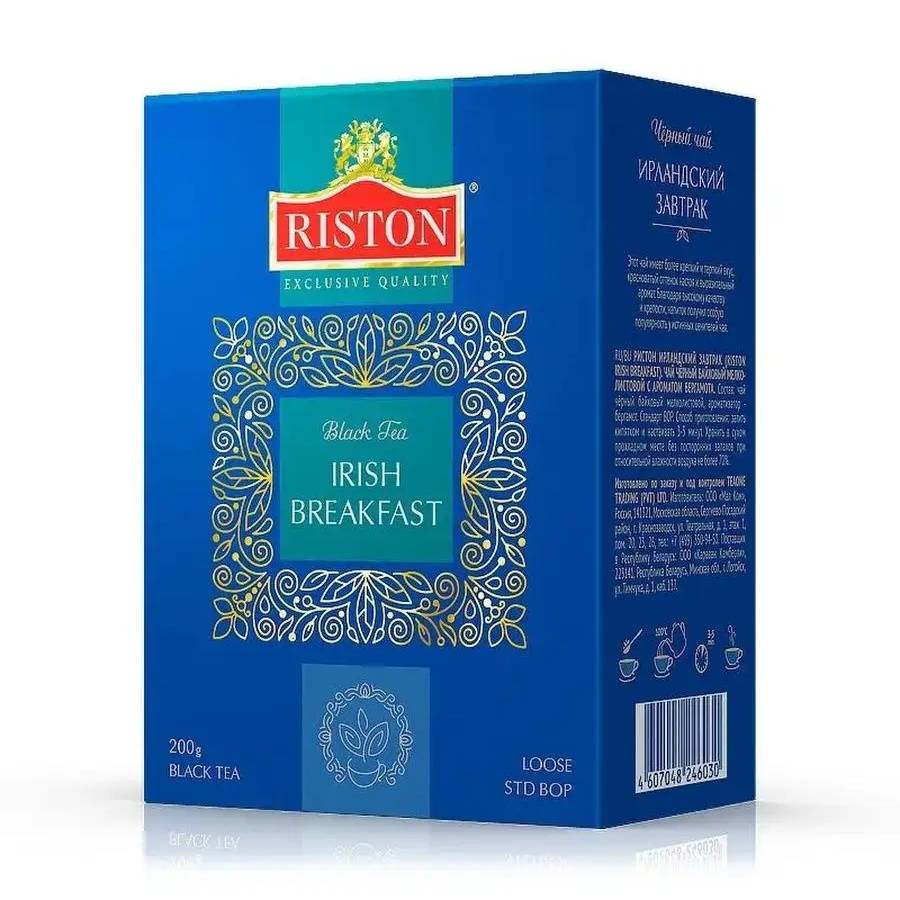 Чай черный Riston листовой Ирландский завтрак, 200 г чай зеленый riston листовой жасмин 200 г