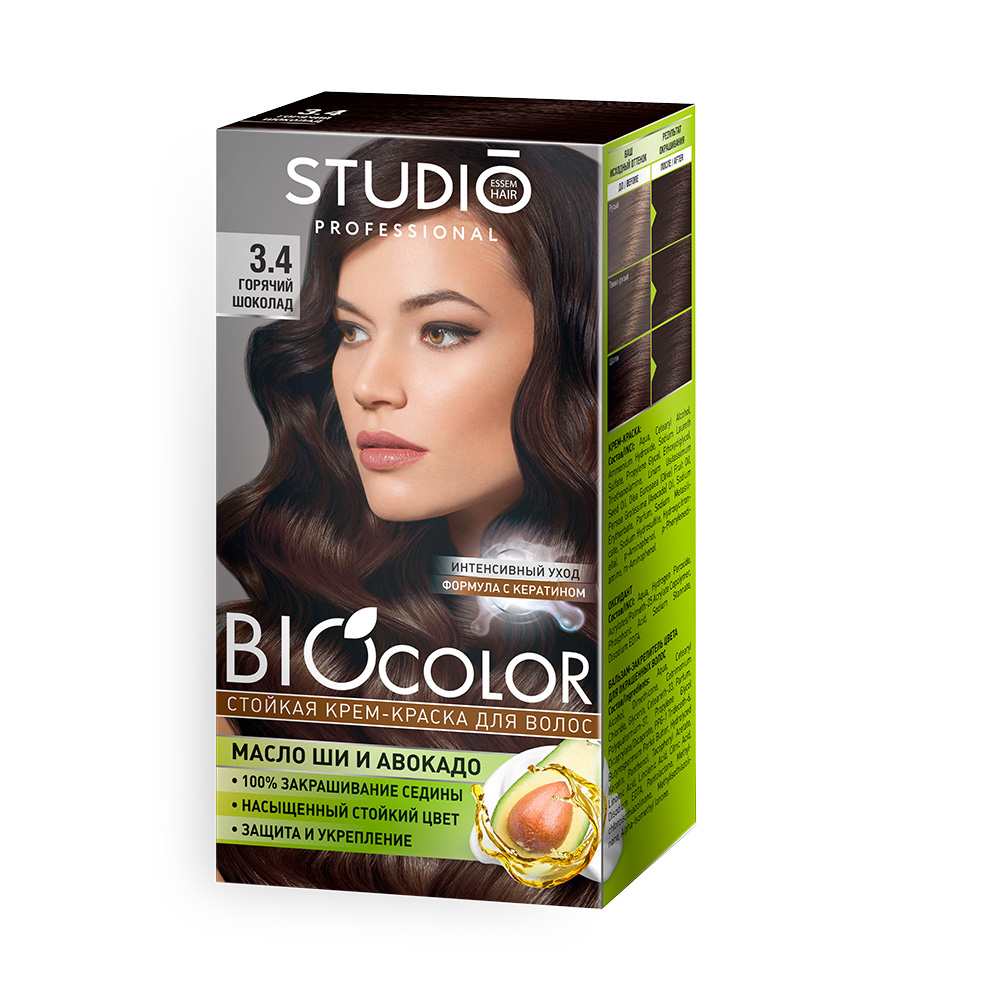 Краска для волос Biocolor 3.4 горький шоколад стойкая крем краска для волос тон пепельный блондин 115 мл