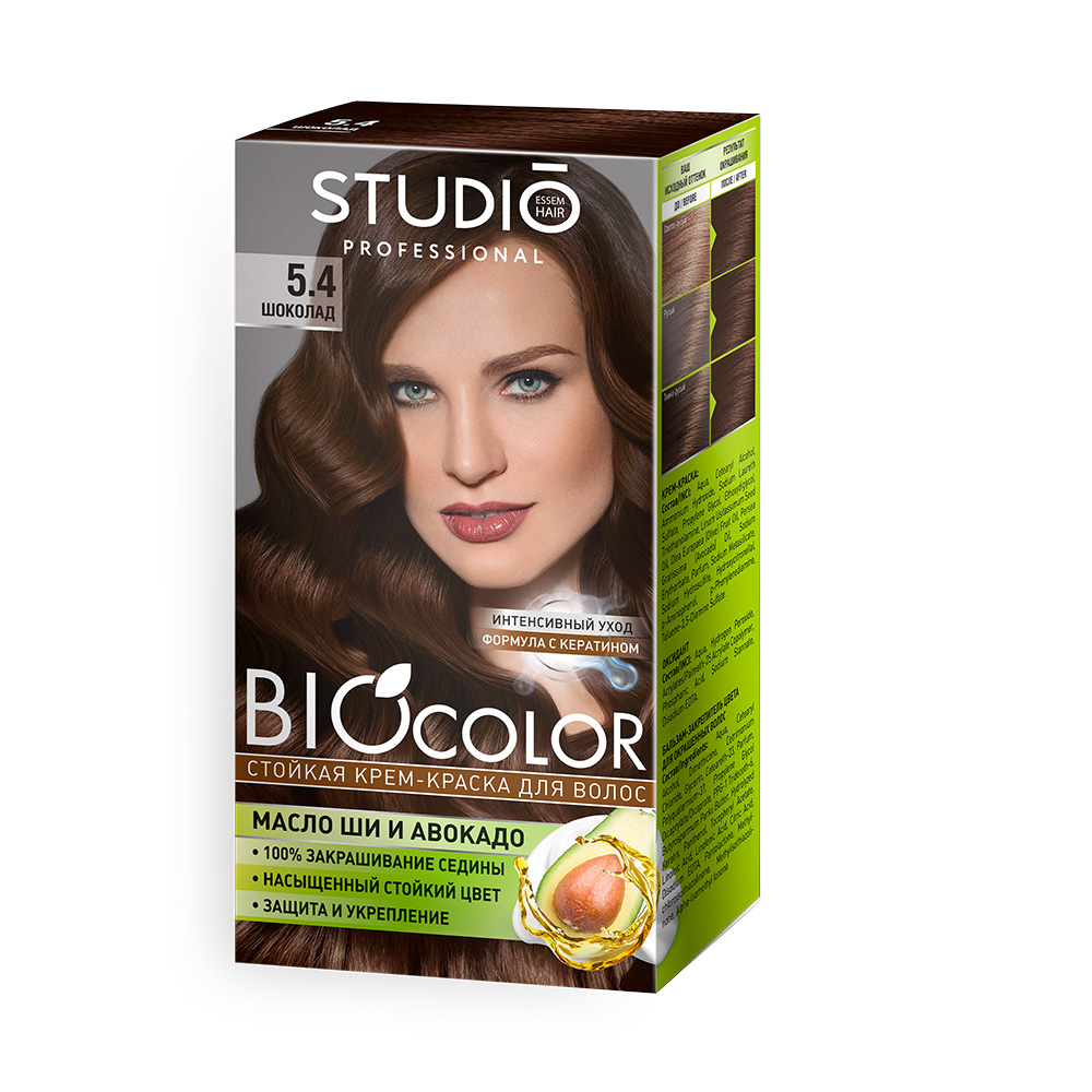 Краска для волос Biocolor 5.4 шоколад стойкая крем краска для волос тон пепельный блондин 115 мл