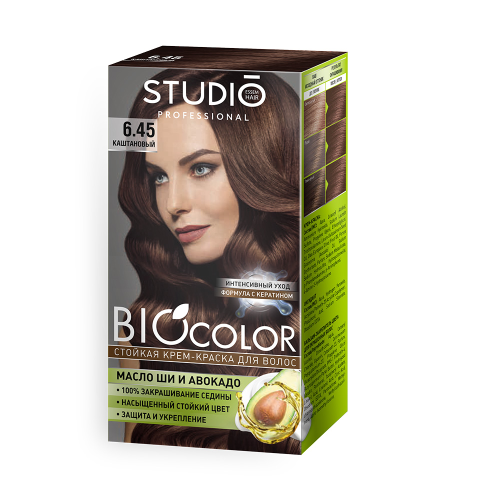 Краска для волос Biocolor 6.45 каштановый стойкая крем краска для волос fito косметик fitocolor тон пепельный блондин 115 мл
