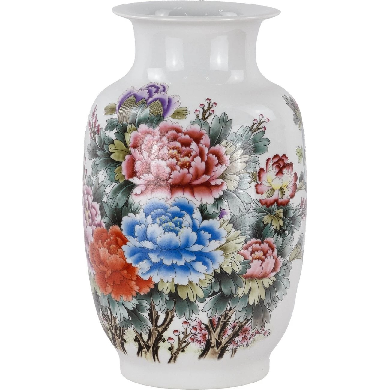 Ваза Glasar фарфоровая с цветами 17х17х33 см ваза glasar фарфоровая с птицами и плодами 27х27х45 см