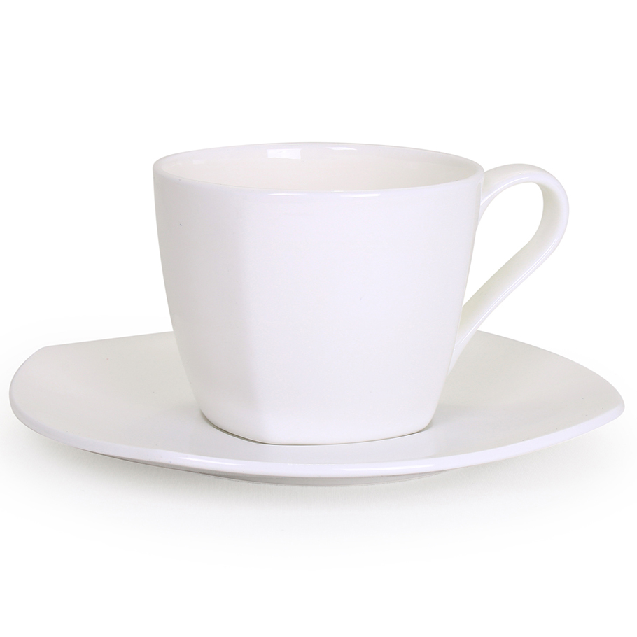 Пара чайная АККУ Белый квадратная 250 мл чашка с блюдцем акку джамбо андреа 500 мл
