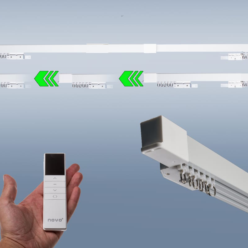 Электрокарниз Novo Белый 167-300 см с пультом novo