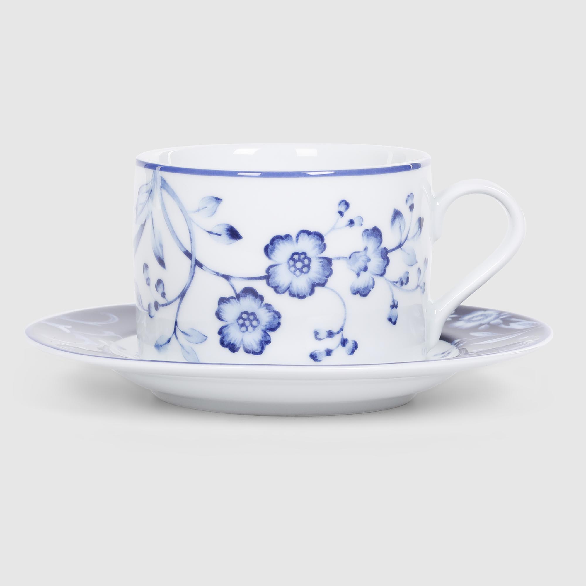Чайная пара Porcelana Bogucice Evia Blue 0,22 л 15 см сахарница porcelana bogucice evia blue 200 мл
