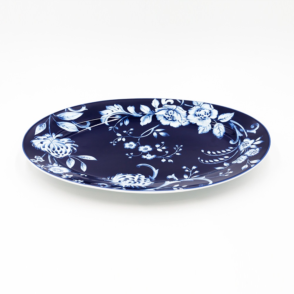 цена Блюдо овальное Porcelana Bogucice Evia Blue 36 см
