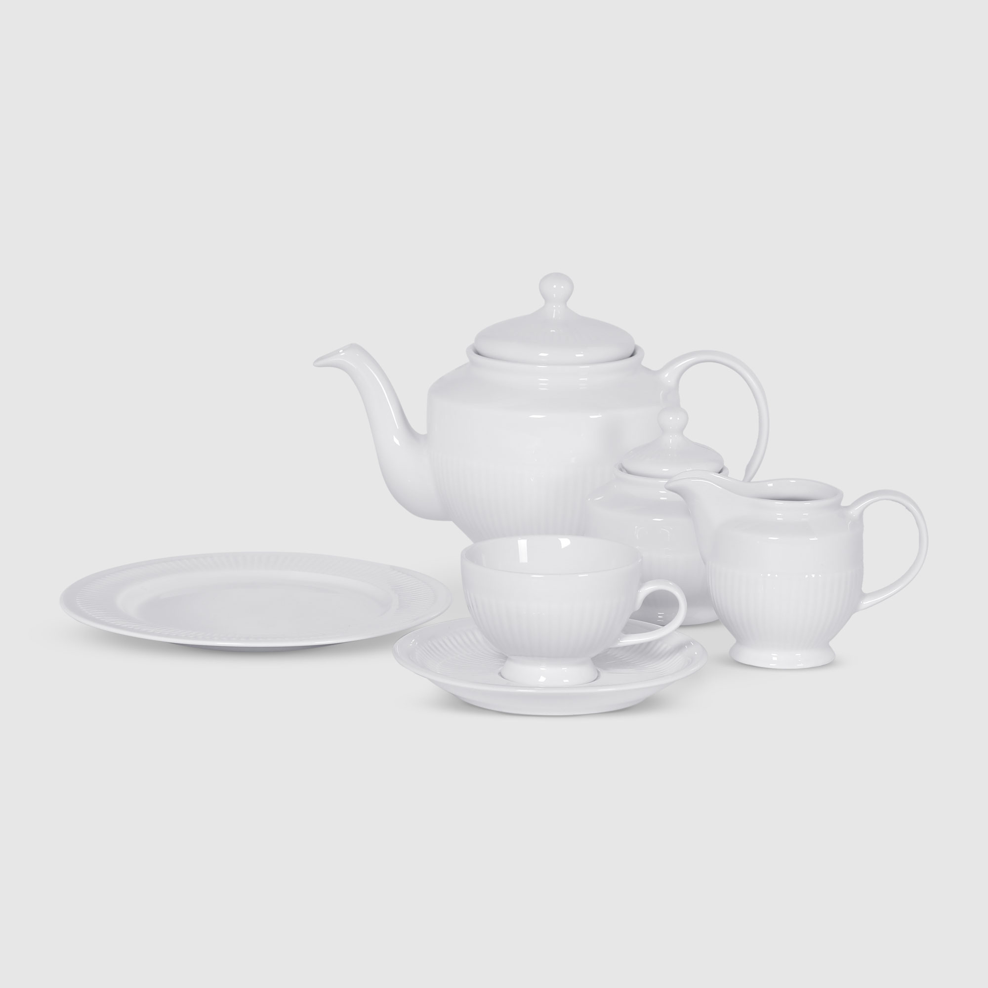 фото Сервиз чайный porcelana bogucice minos white 21 предмет 6 персон