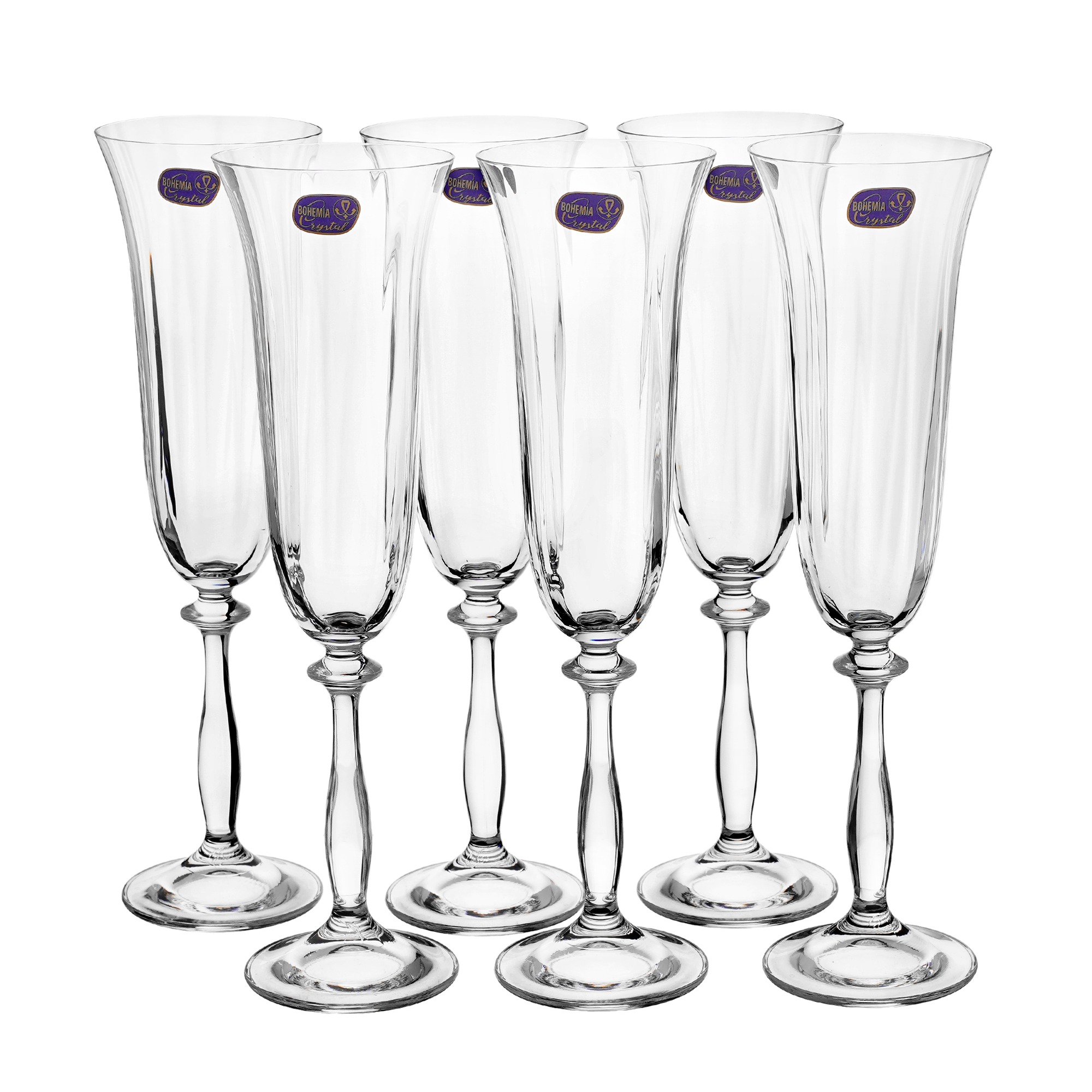 Набор бокалов Crystalex Анжела для шампанского 190 мл 6 шт набор бокалов для шампанского bohemia crystal анжела 190 мл 6 шт