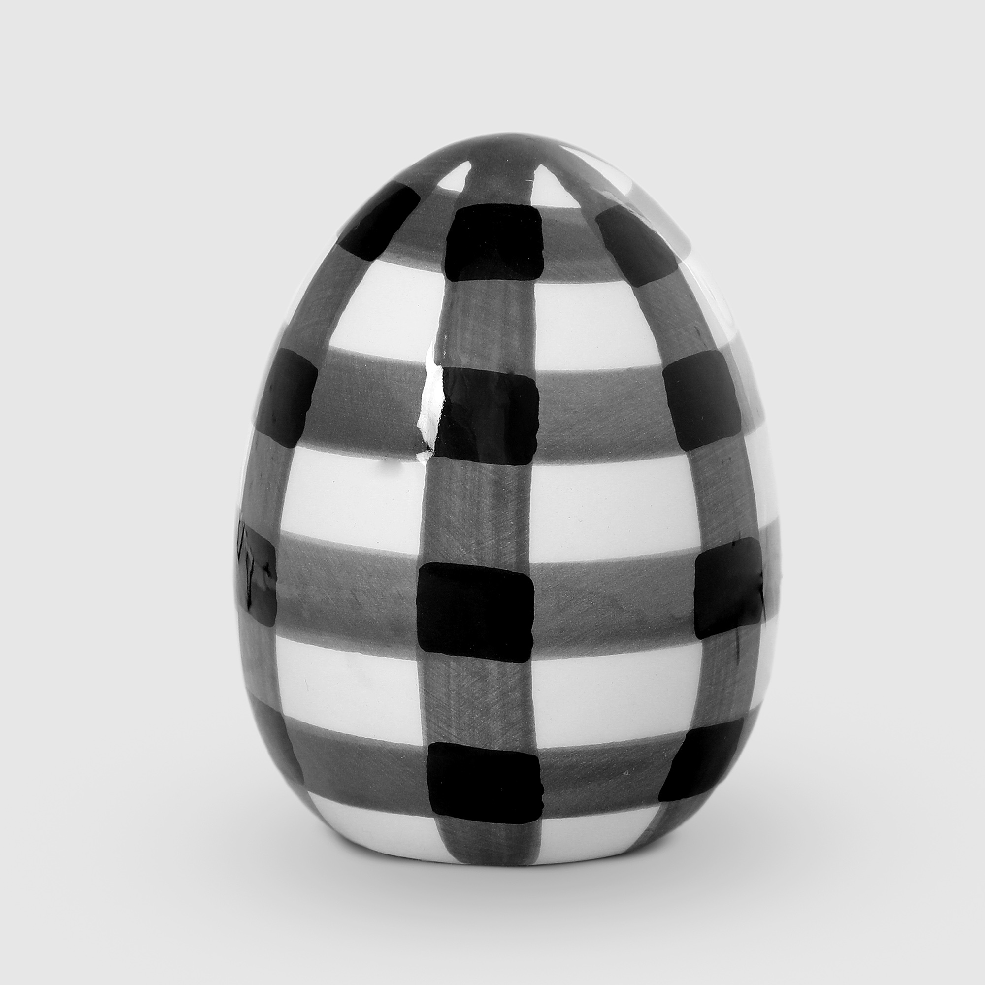 Яйцо декоративное Dekor pap 6,8x6,8x9 см белый-черный яйцо из пенопласта 5 см