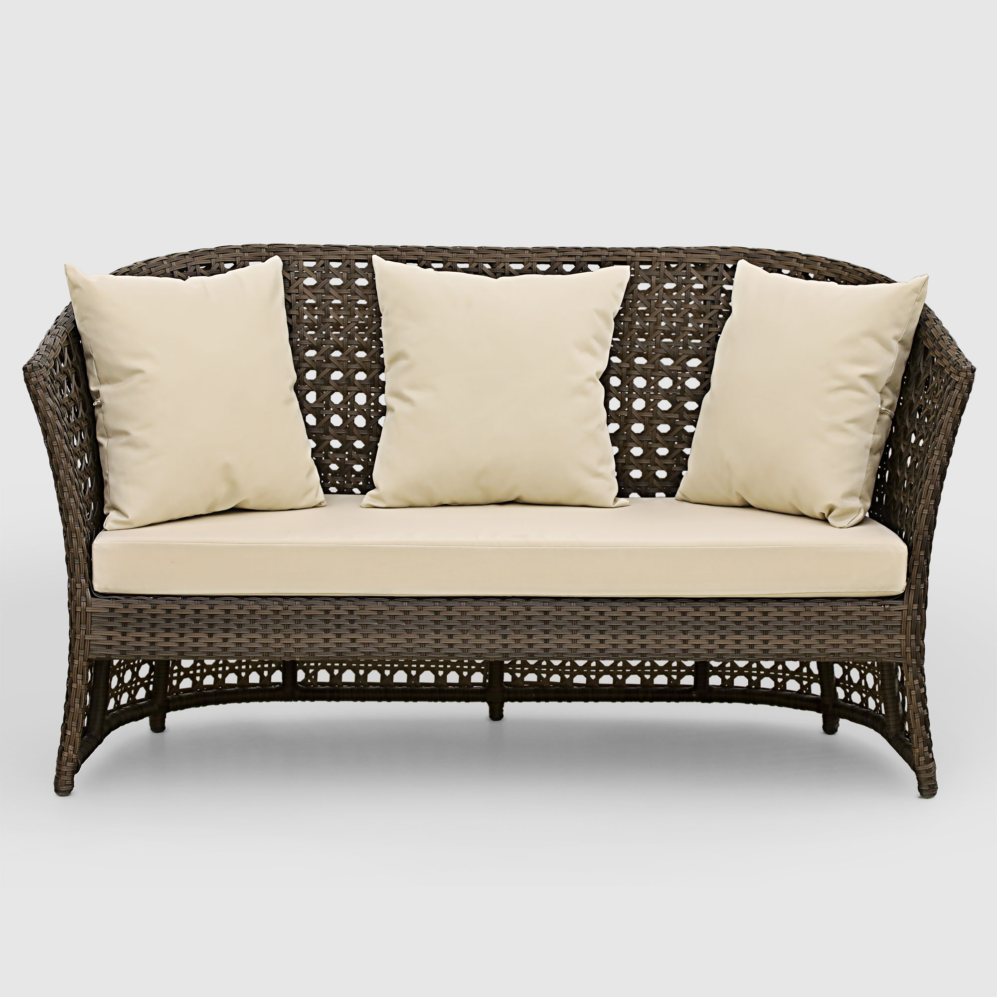 Комплект мебели Ns Rattan Linda коричневый с бежевым 4 предмета, цвет бежевый, размер 155х90х70 - фото 3