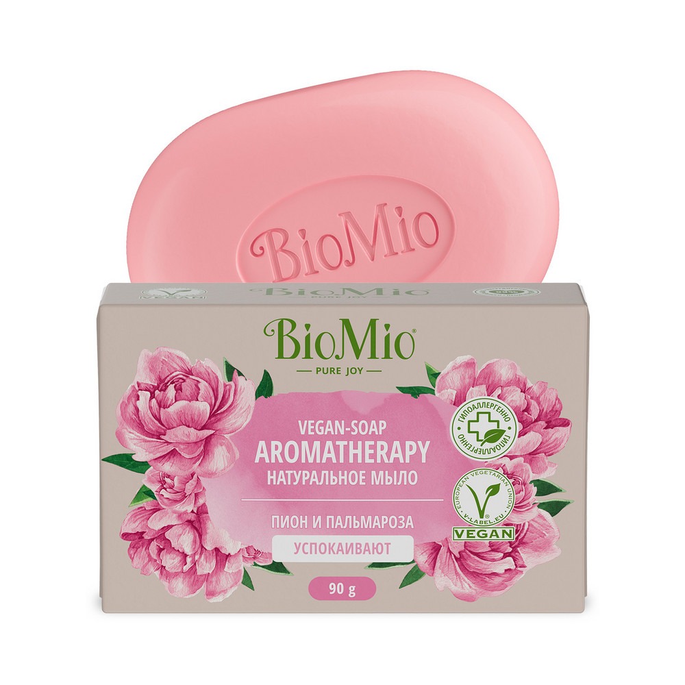 Мыло BioMio aromatherapy пион и пальмароза 90 г сухое масло для кутикулы с шиммером аромат нежный пион 11 мл