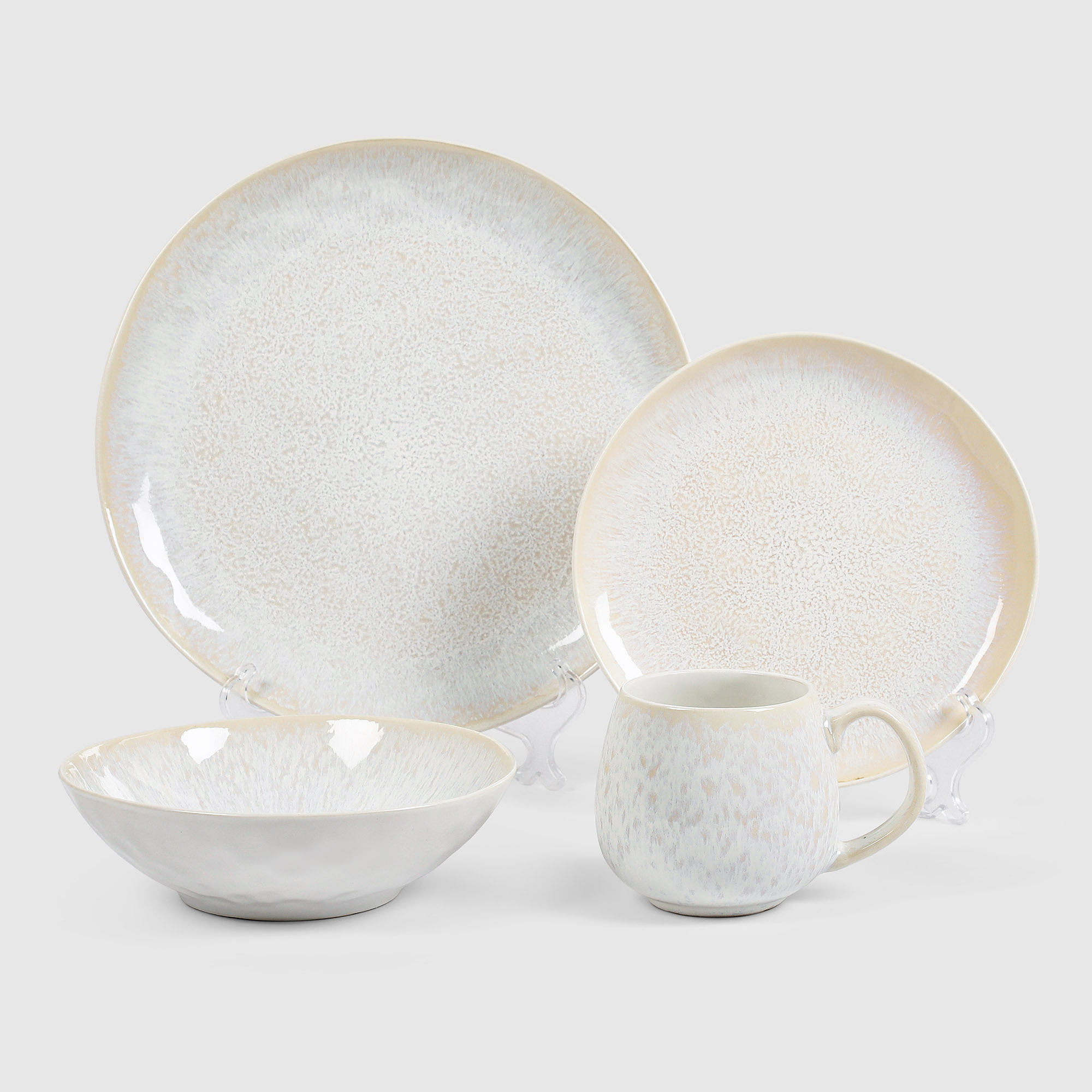 Набор керамической посуды White Rabbit глянец 16 предметов набор кистей для наращивания и дизайна ногтей 15 шт 19 см розовый