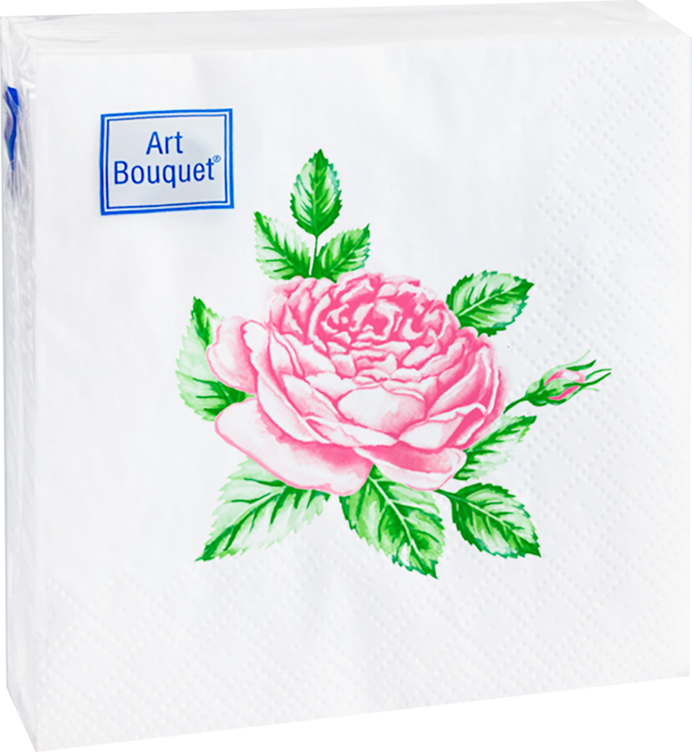 Салфетки Art bouquet бумажные прекрасная роза 20х20 2сл 30л бумажные салфетки laima