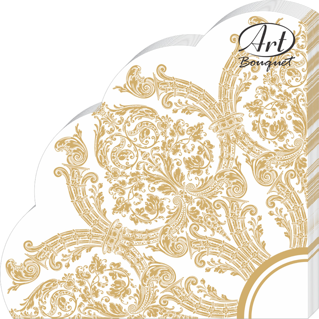 Салфетки Art bouquet бумажные royal золото на белом 3сл 12л бумажные однослойные салфетки luscan