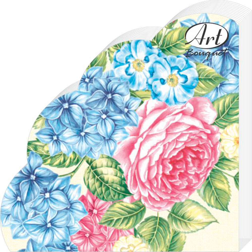 Салфетки Art bouquet бумажные гортензии и розы 3сл 12л эксмо ы японской акварелью рисуем розы тюльпаны гортензии и сухо ы