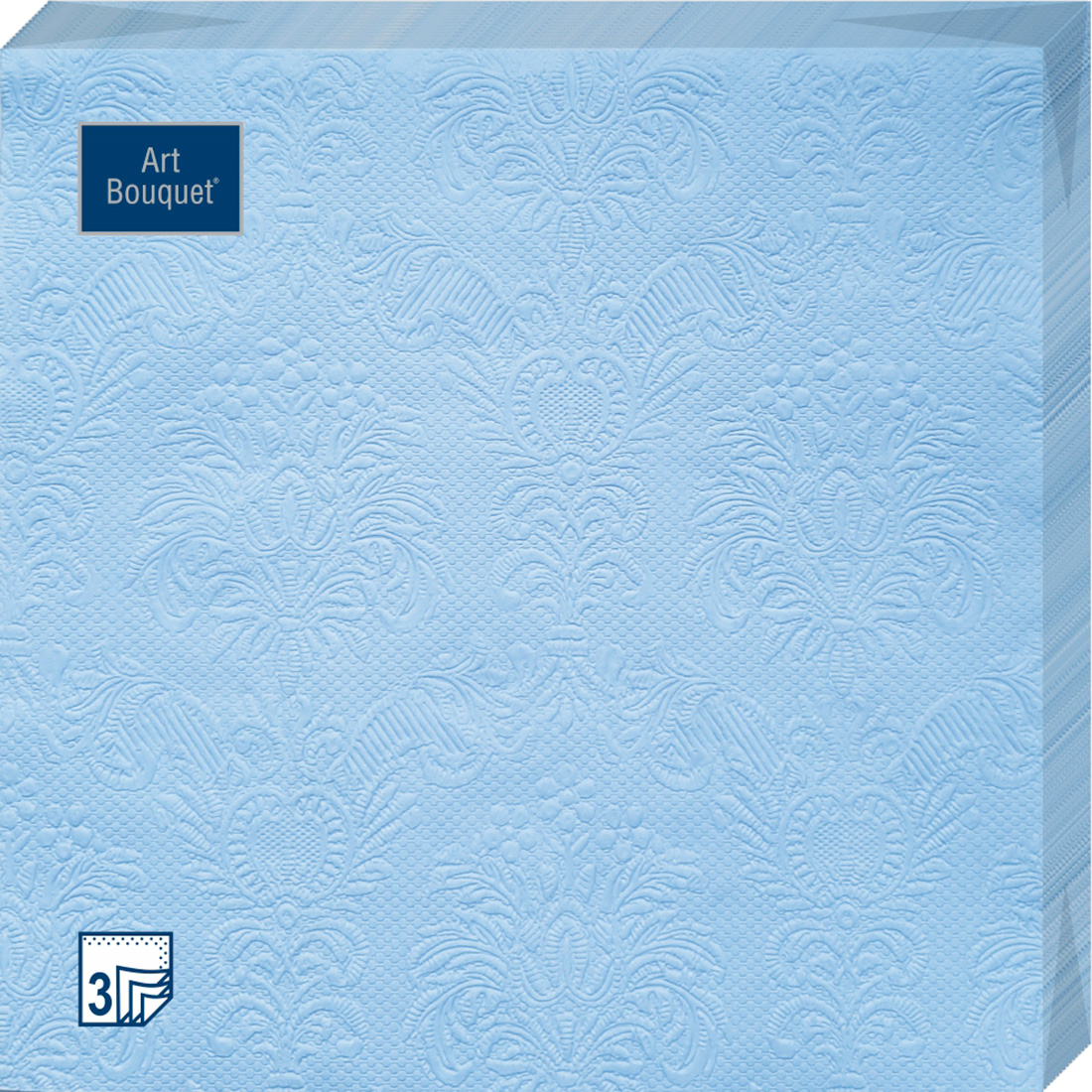 Салфетки Art bouquet бумажные голубой барокко 33х33 3сл 16шт
