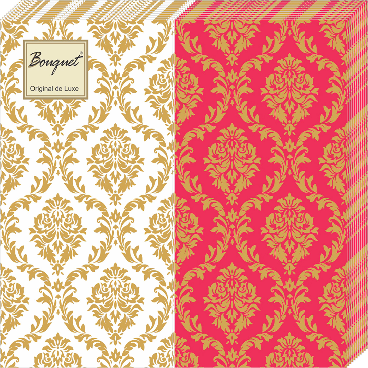 Салфетки Bouquet de luxe бумажные mix золотой орнамент 2сл 20л